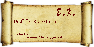 Deák Karolina névjegykártya
